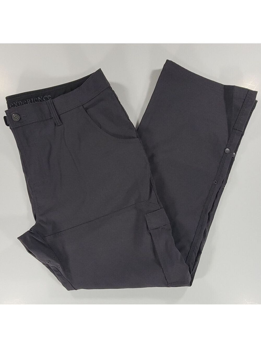 Prana Stretch Zion Pants Mens 40x32 Nylon Stretch Belted Hiking Outdoors Gray